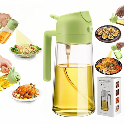2in1 Oil Sprayer Glass Bottle